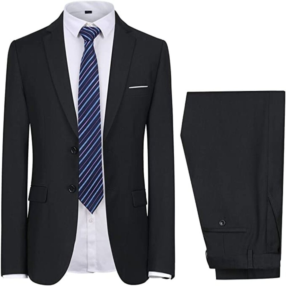 Lief Horsens Black 2 Piece Suit Jacket & Pants Junior Size 18 Slim Fit Formal